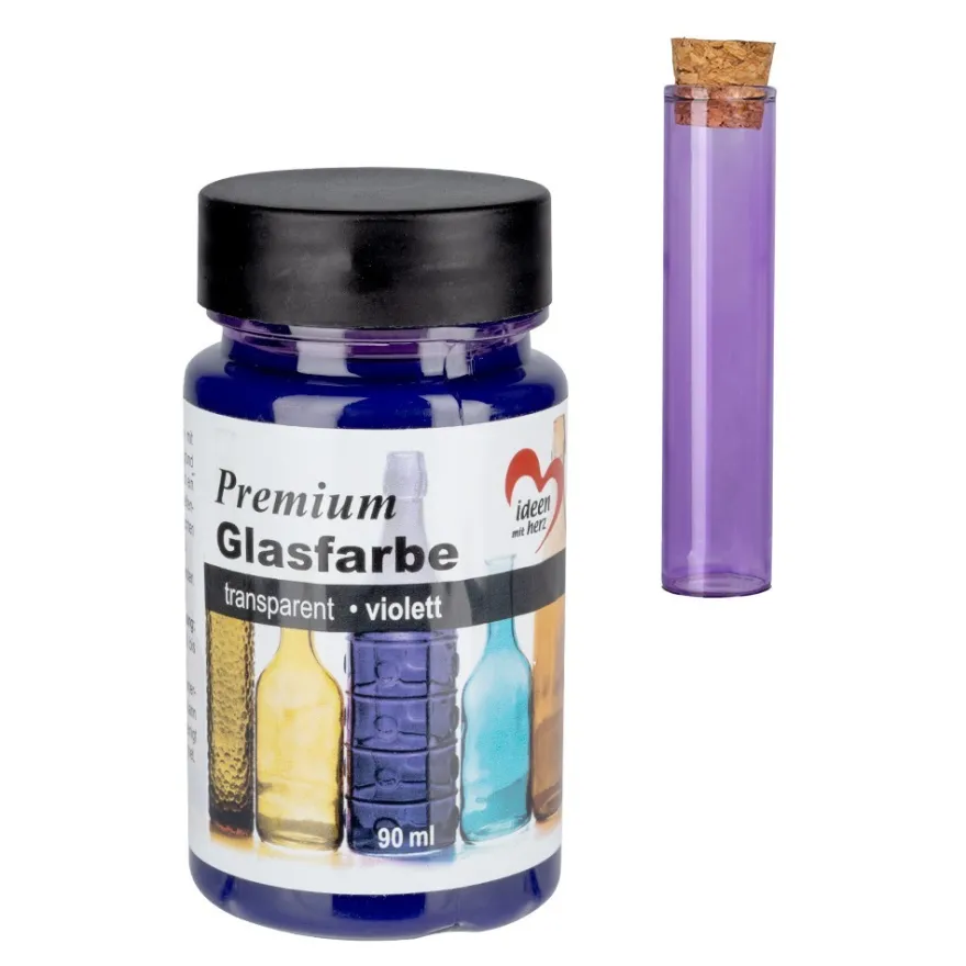 Premium-Glasfarbe, transparent, violett, 90ml