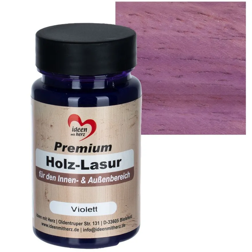 Premium-Holz-Lasur, für den Innen- und Außenbereich, 90ml, violett