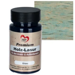 Premium-Holz-Lasur, für den Innen- und Außenbereich, 90ml, blau