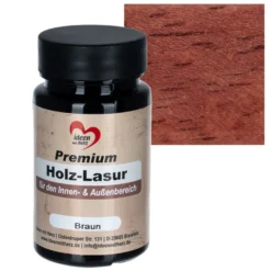 Premium-Holz-Lasur, für den Innen- und Außenbereich, 90ml, braun