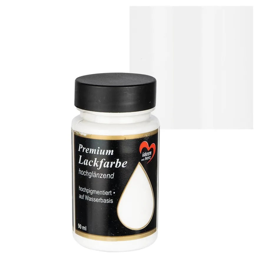 Premium-Lackfarbe, hochglänzend, weiß, 90ml