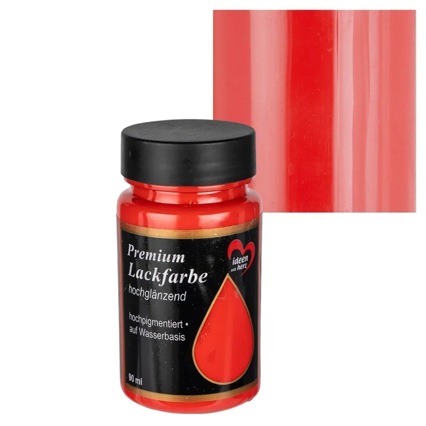 Premium-Lackfarbe, hochglänzend, rot, 90ml
