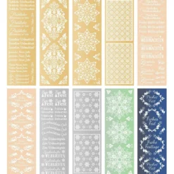 Premium-Relief-Transfers, Schriften etc., 10cm x 30cm, 5 Metallicfarben, 10 Bogen
