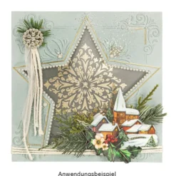 Premium-Relief-Transfers, Sterne & Eiskristalle, 10cm x 30cm, 5 Metallicfarben, 10 Bogen
