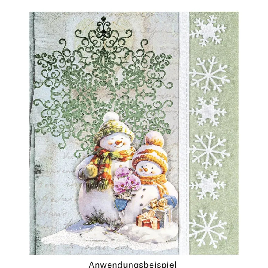 Premium-Relief-Transfers, Sterne & Eiskristalle, 10cm x 30cm, 5 Metallicfarben, 10 Bogen