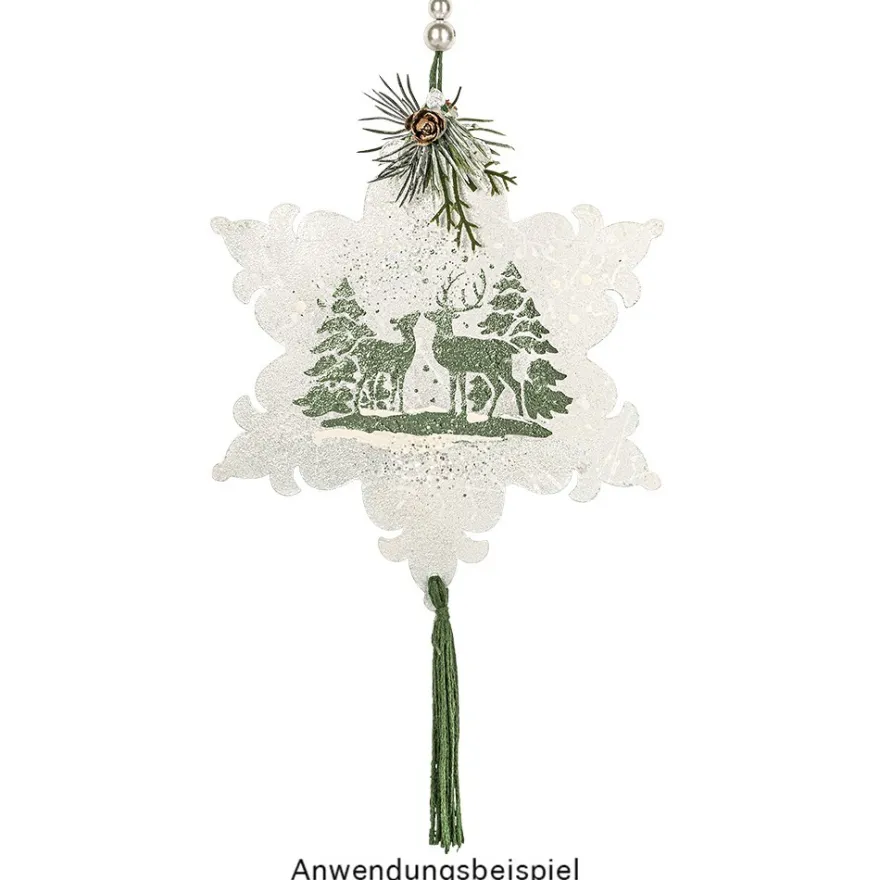 Premium-Relief-Transfers, Winterzeit, 10cm x 30cm, 5 verschiedene Metallicfarben, 10 Bogen