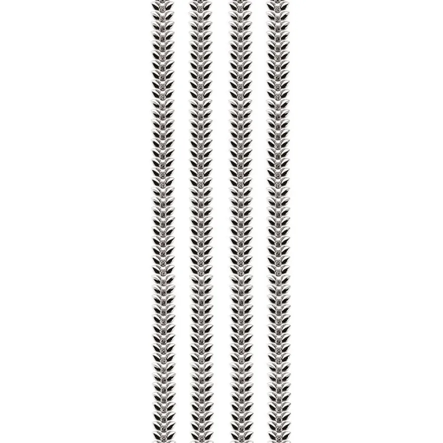 Premium-Schmuck-Bordüren "Blattranke", selbstklebend, 29cm, silber