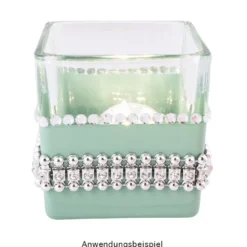 Premium-Schmuck-Bordüren Charme, 28cm, mit Glas-Kristallen, silber