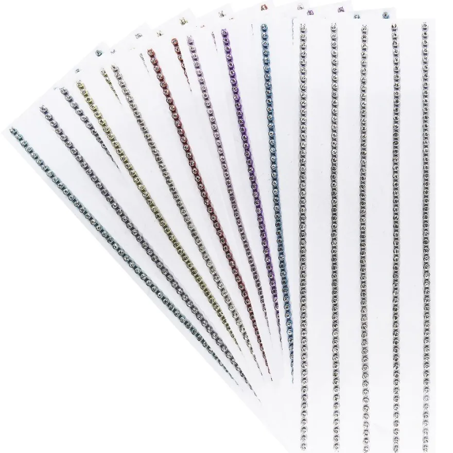 Premium Schmuck-Bordüren Jolina, 10cm x 30cm, mit Glas-Kristallen, 10 Stück