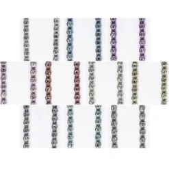 Premium Schmuck-Bordüren Jolina, 10cm x 30cm, mit Glas-Kristallen, 10 Stück