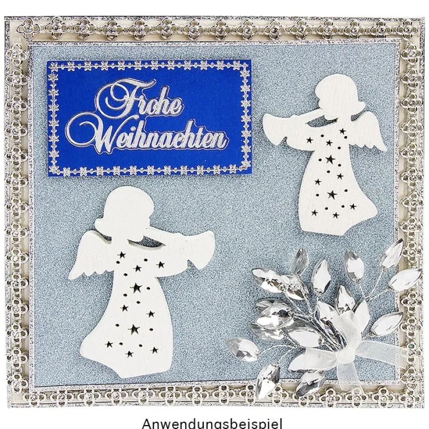Premium-Schmuck-Bordüren "Strassblüte 2", selbstklebend, 29cm, silber