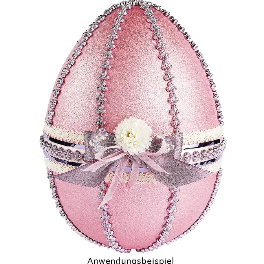 Premium-Schmuck-Bordüren "Strass-Trio", selbstklebend, 29cm, mit Glas-Kristallen, rosa
