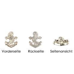 Premium-Schmucksteine, Anker, 1,5cm x 1,2cm x 04cm, hellgold, 40 Stück