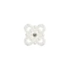 Premium-Schmucksteine, Perlen-Ornament 1, Ø 3,4 cm, mit Glas-Kristallen, perlmutt, 50 Stück