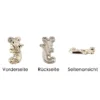 Premium-Schmucksteine, Ranken-Ornament, 1,1cm x 2cm x 0,3cm, hellgold, mit Glaskristallen, 45 Stück