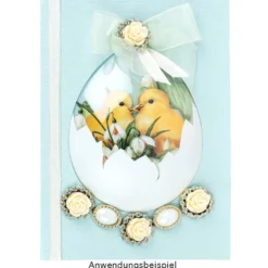 Premium-Schmucksteine, Rosenblüte 1, Ø 2cm, hellgold, mit Blüte in Creme & Glaskristallen, 17 Stück