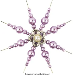 Premium-Schmucksteine, Zierblüte 3, Ø 2,1cm, hellgold, perlmutt, 50 Stück