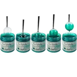 Premium-Tauchfarbe, Farbglas-Glitzer-Effekt, türkisgrün mit Silber-Glitzer, 250ml