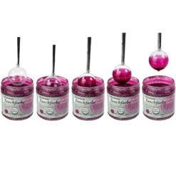 Premium-Tauchfarbe, Farbglas-Glitzer-Effekt, pink mit Silber-Glitzer, 250ml