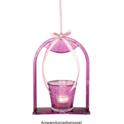 Premium-Tauchfarbe, Farbglas-Glitzer-Effekt, pink mit Silber-Glitzer, 250ml