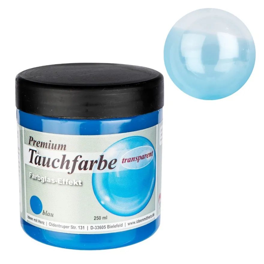 Premium-Tauchfarbe, Farbglas-Effekt, blau, 250ml