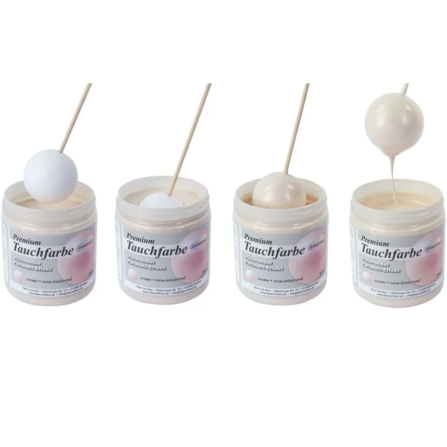 Premium-Tauchfarbe, irisierender Perlmutt-Effekt, creme & rosa-irisierend, 250ml