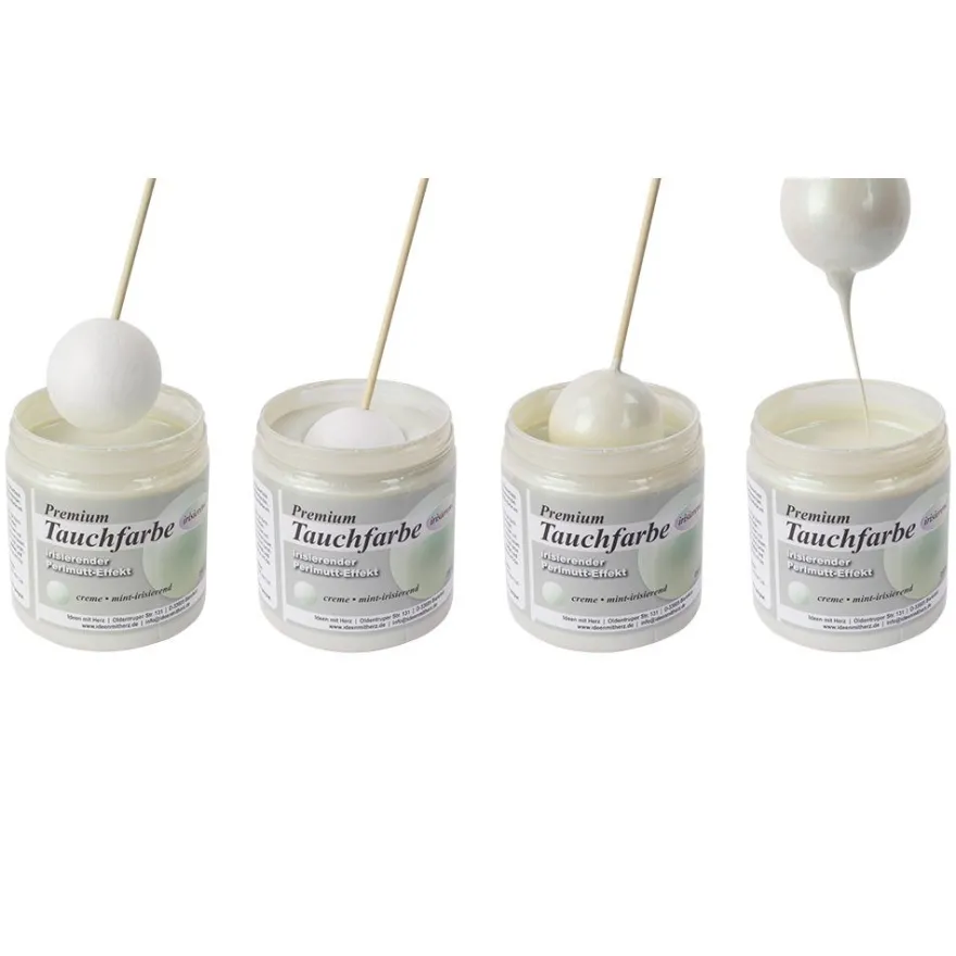 Premium-Tauchfarbe, irisierender Perlmutt-Effekt, creme & mint-irisierend, 250ml