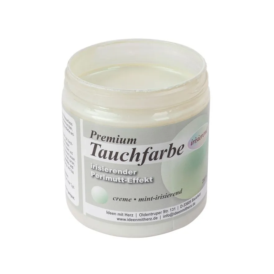Premium-Tauchfarbe, irisierender Perlmutt-Effekt, creme & mint-irisierend, 250ml