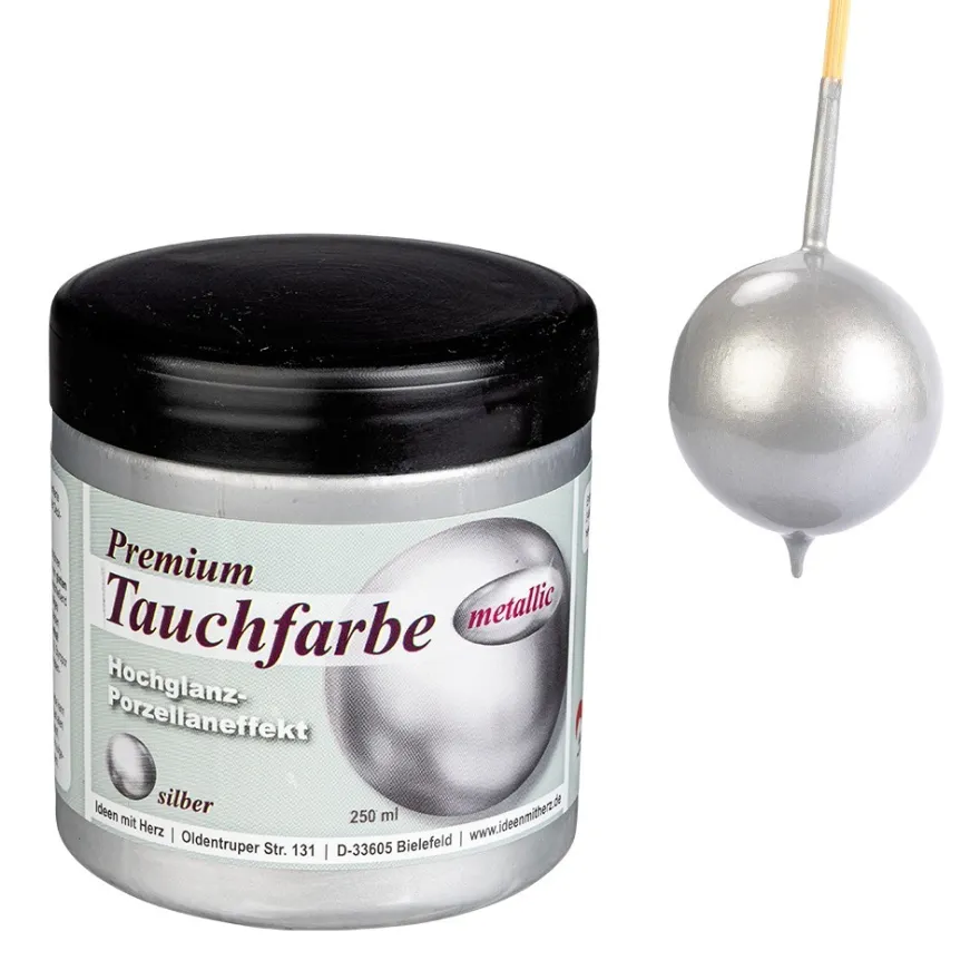 Premium-Tauchfarbe, metallic, silber, 250ml