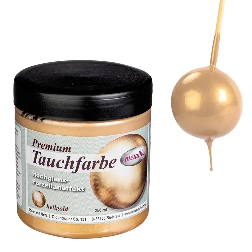 Premium-Tauchfarbe, metallic, hellgold, 250ml