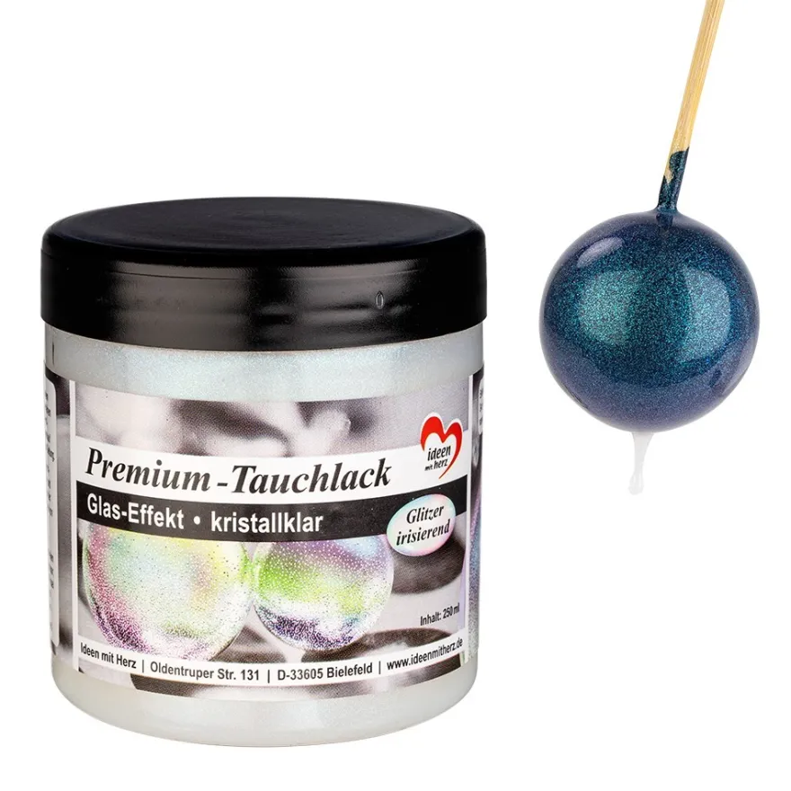 Premium-Tauchlack, Glas-Effekt, kristallklar Glitzer irisierend, 250ml