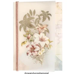Premium-Transfers, Blüten & Schmetterlinge, 10cm x 30cm, Goldfolie, 10 Bogen