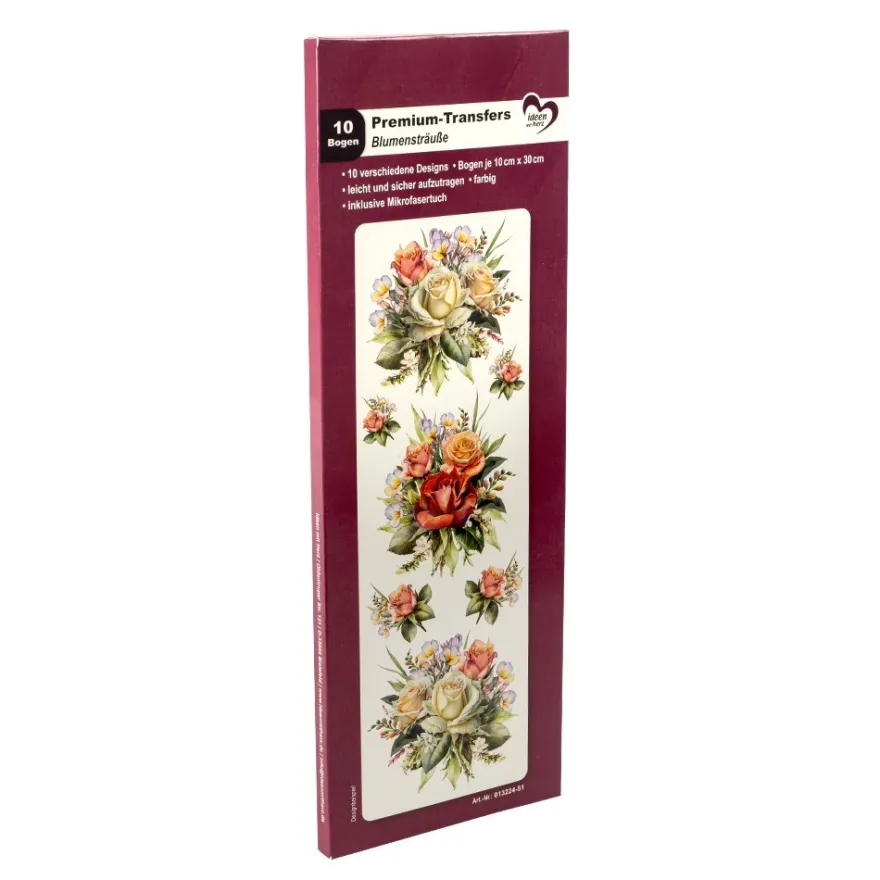 Premium-Transfers, Blumensträuße, 10cm x 30cm, farbig, 10 Bogen