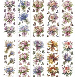 Premium-Transfers, Blumensträuße 2, 10cm x 30cm, farbig, 10 Bogen