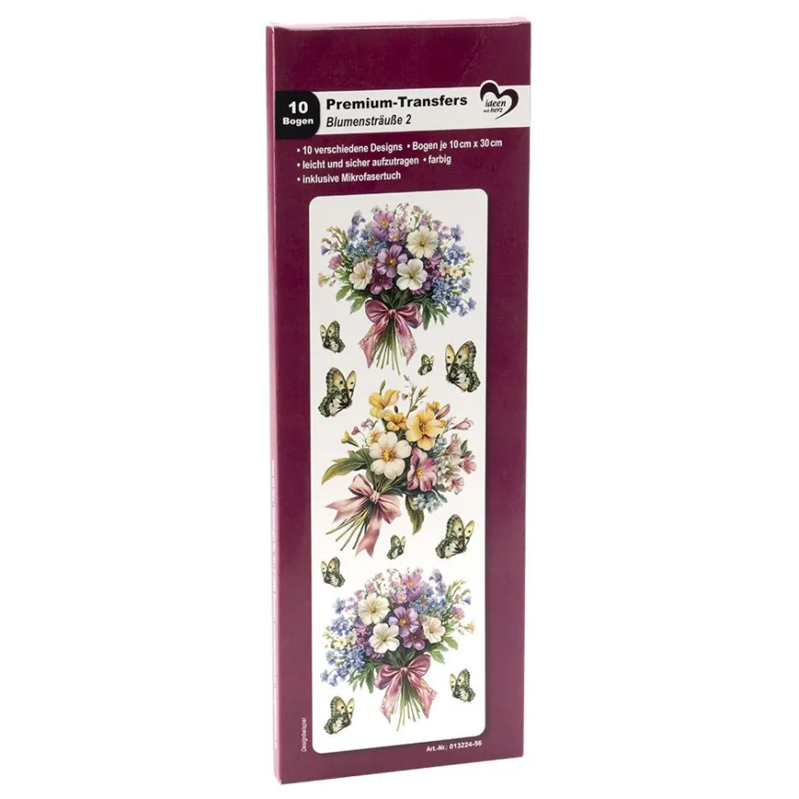 Premium-Transfers, Blumensträuße 2, 10cm x 30cm, farbig, 10 Bogen