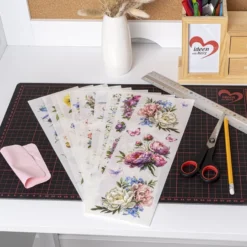 Premium-Transfers, Blumen & Wünsche 2, 10cm x 30cm, farbig, 10 Bogen