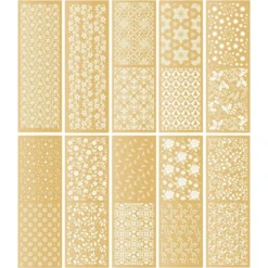 Premium-Transfers, Florale Bordüren & Ornamente, 10cm x 30cm, Goldfolie, 10 Bogen
