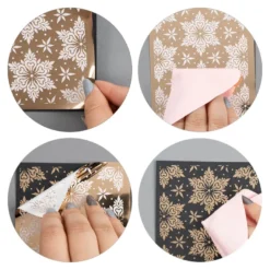 Premium-Transfers, Florale Bordüren & Ornamente, 10cm x 30cm, Goldfolie, 10 Bogen
