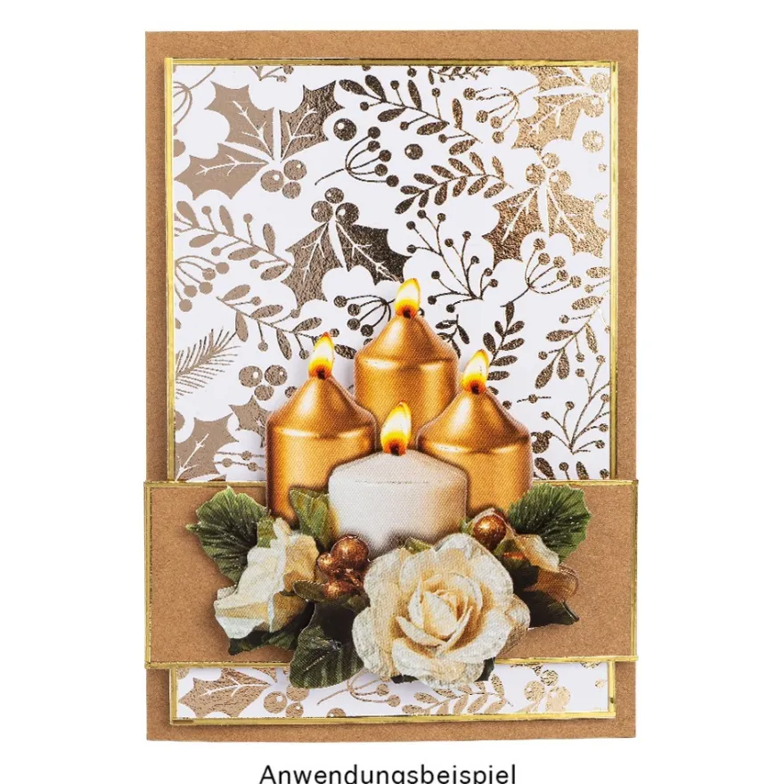 Premium-Transfers, Florale Bordüren & Ornamente, 10cm x 30cm, Goldfolie, 10 Bogen