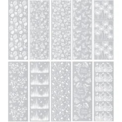 Premium-Transfers, Frühlingsmotive, 10cm x 30cm, Silberfolie, 10 Bogen