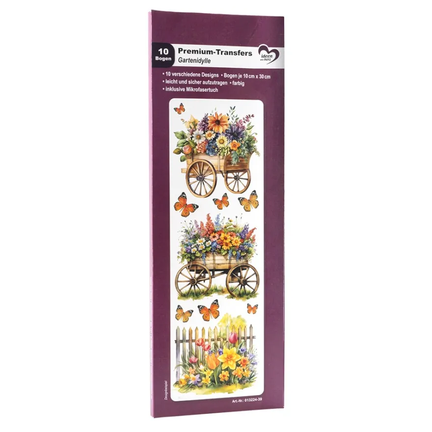 Premium-Transfers, Gartenidylle, 10cm x 30cm, farbig, 10 Bogen