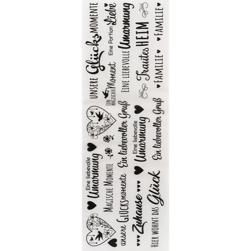 Premium-Transfers, Grüße & Wünsche, 10cm x 30cm, schwarz, 10 Bogen