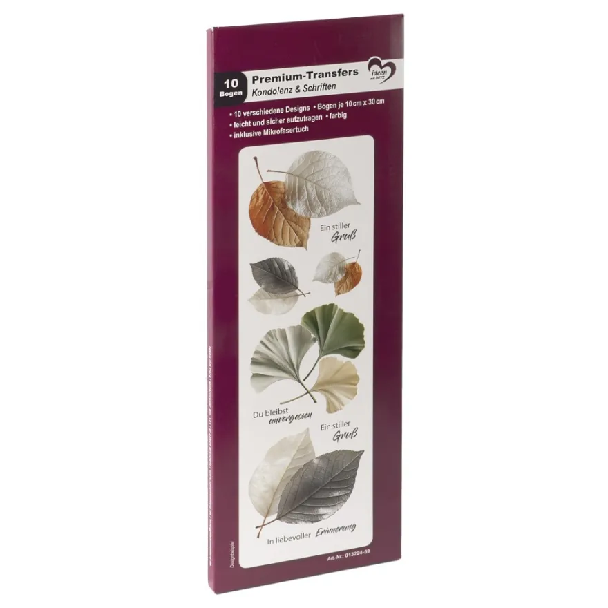 Premium-Transfers, Kondolenz & Schriften, 10cm x 30cm, farbig, 10 Bogen