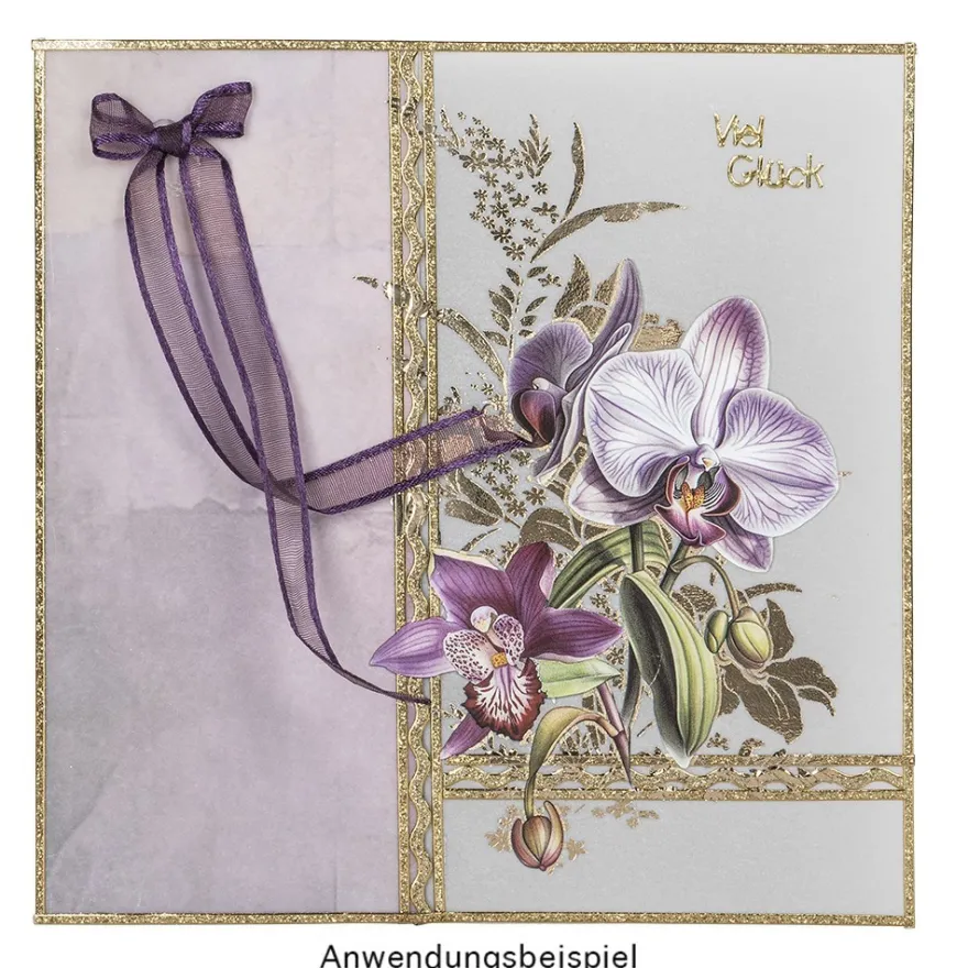 Premium-Transfers, Orchideen & Lilien, 10cm x 30cm, farbig, 10 Bogen