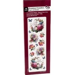 Premium-Transfers, Sag's mit Blumen, 10cm x 30cm, farbig, 10 Bogen