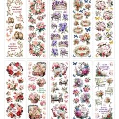 Premium-Transfers, Sag's mit Blumen, 10cm x 30cm, farbig, 10 Bogen
