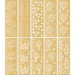 Premium-Transfers, Sommer 2, 10cm x 30cm, Goldfolie, 10 Bogen