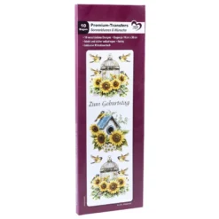 Premium-Transfers, Sonnenblumen & Wünsche, 10cm x 30cm, farbig, 10 Bogen