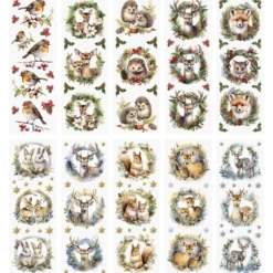 Premium-Transfers, Waldtiere im Winter, 10cm x 30cm, farbig, 10 Bogen