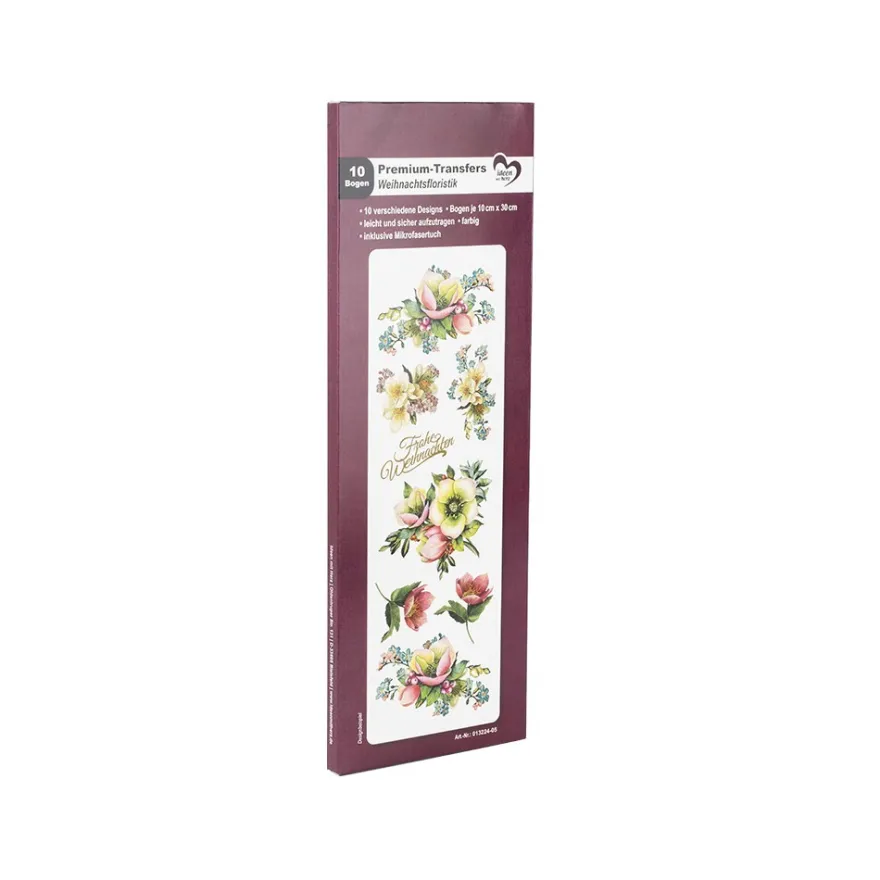 Premium-Transfers, Weihnachtsfloristik, 10cm x 30cm, farbig, 10 Bogen